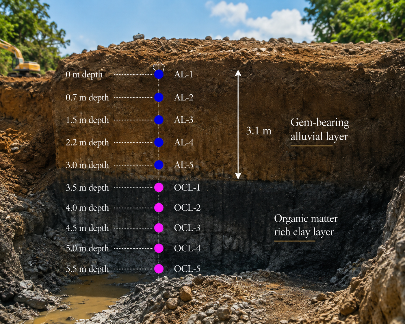 Traditional alluvial gem mining in Sri Lanka - washing gem-bearing gravel